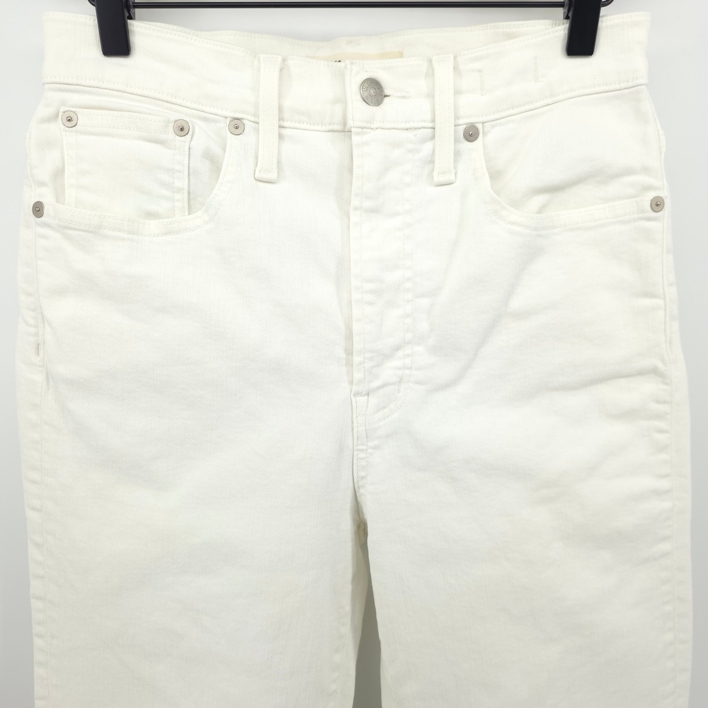 Madewell The Perfect Vintage Crop Womens Jean Size 28 White Raw Hem High Rise - Picture 3 of 12